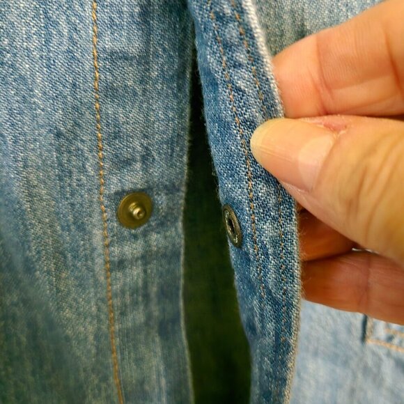 Converse One Star Vintage Snap Western Denim Cotton Shirt Size XL - Picture 3 of 5